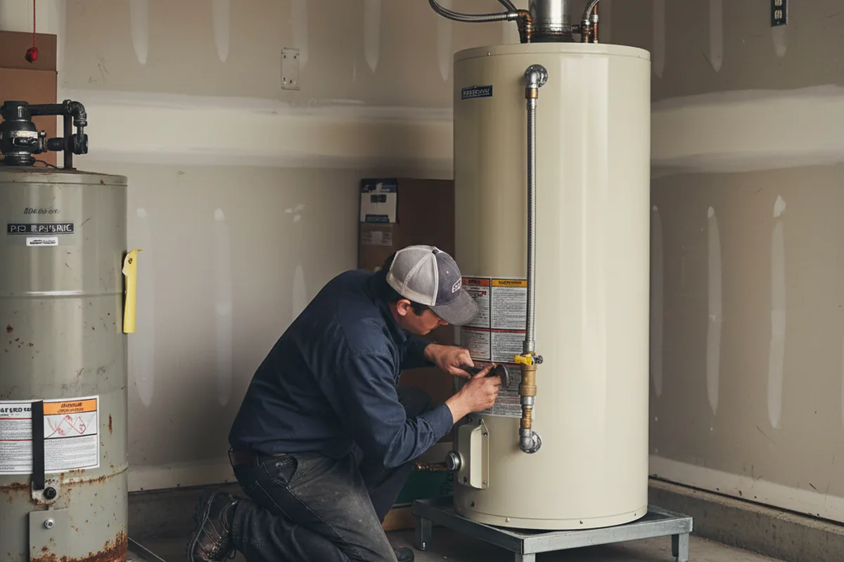 Water heater and shutoff valve replacement in Yancey